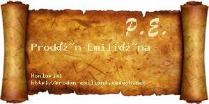 Prodán Emiliána névjegykártya